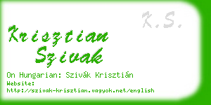 krisztian szivak business card